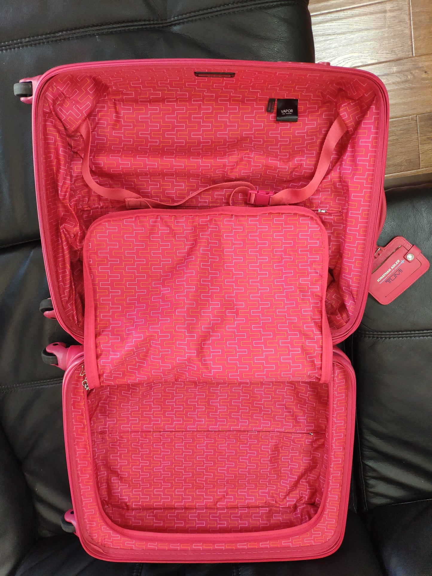 Tumi Vapor Continental Carry-On Jonathan Adler Pink Chevron - Tumi Hardside Luggage