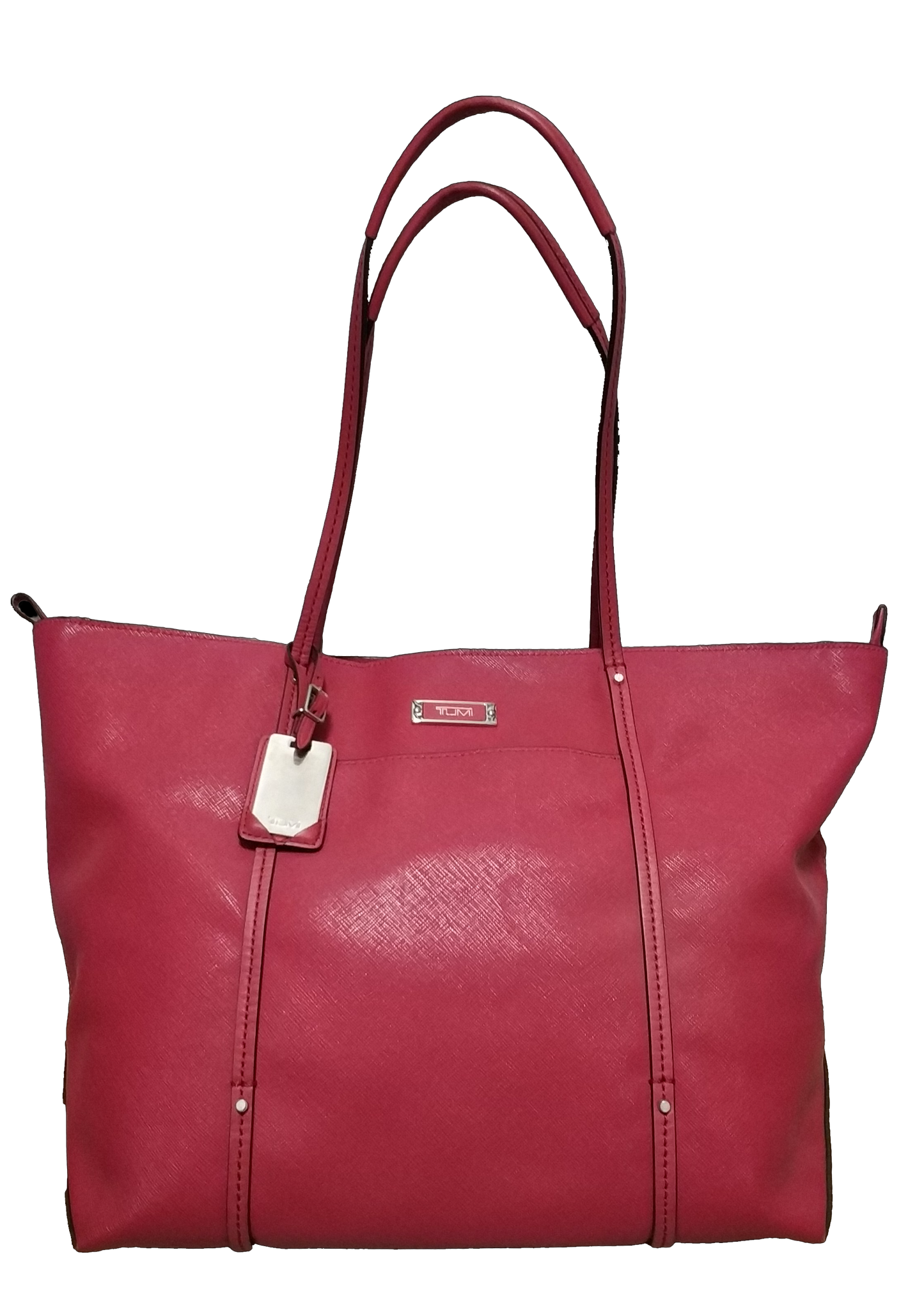 Tumi Voyageur Villa Q-Tote Leather Shoulder Bag Red