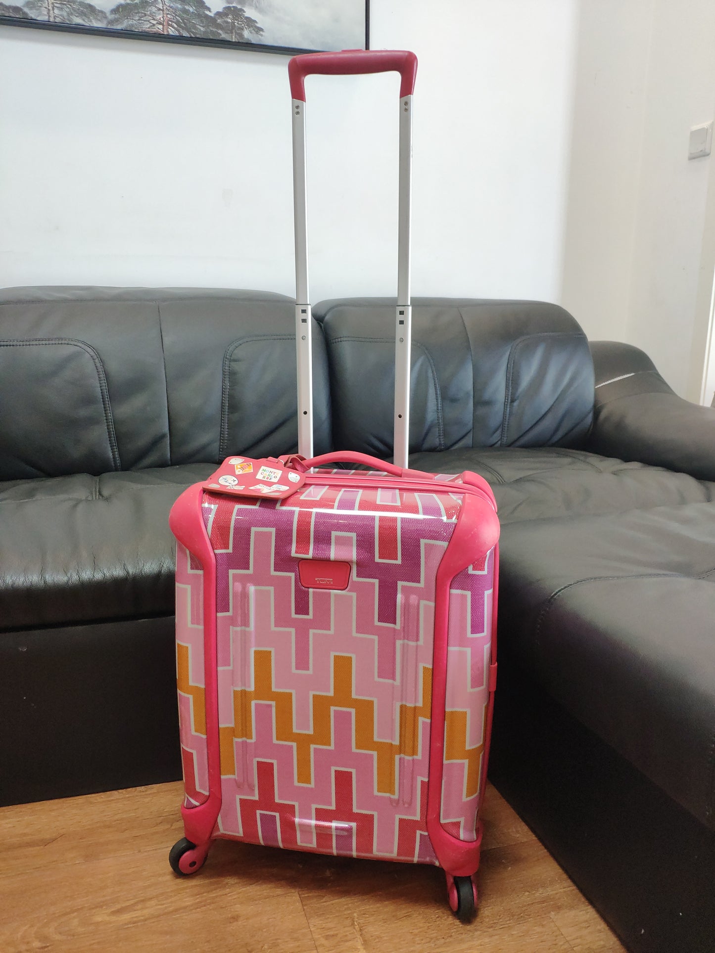 Tumi Vapor Continental Carry-On Jonathan Adler Pink Chevron - Tumi Hardside Luggage