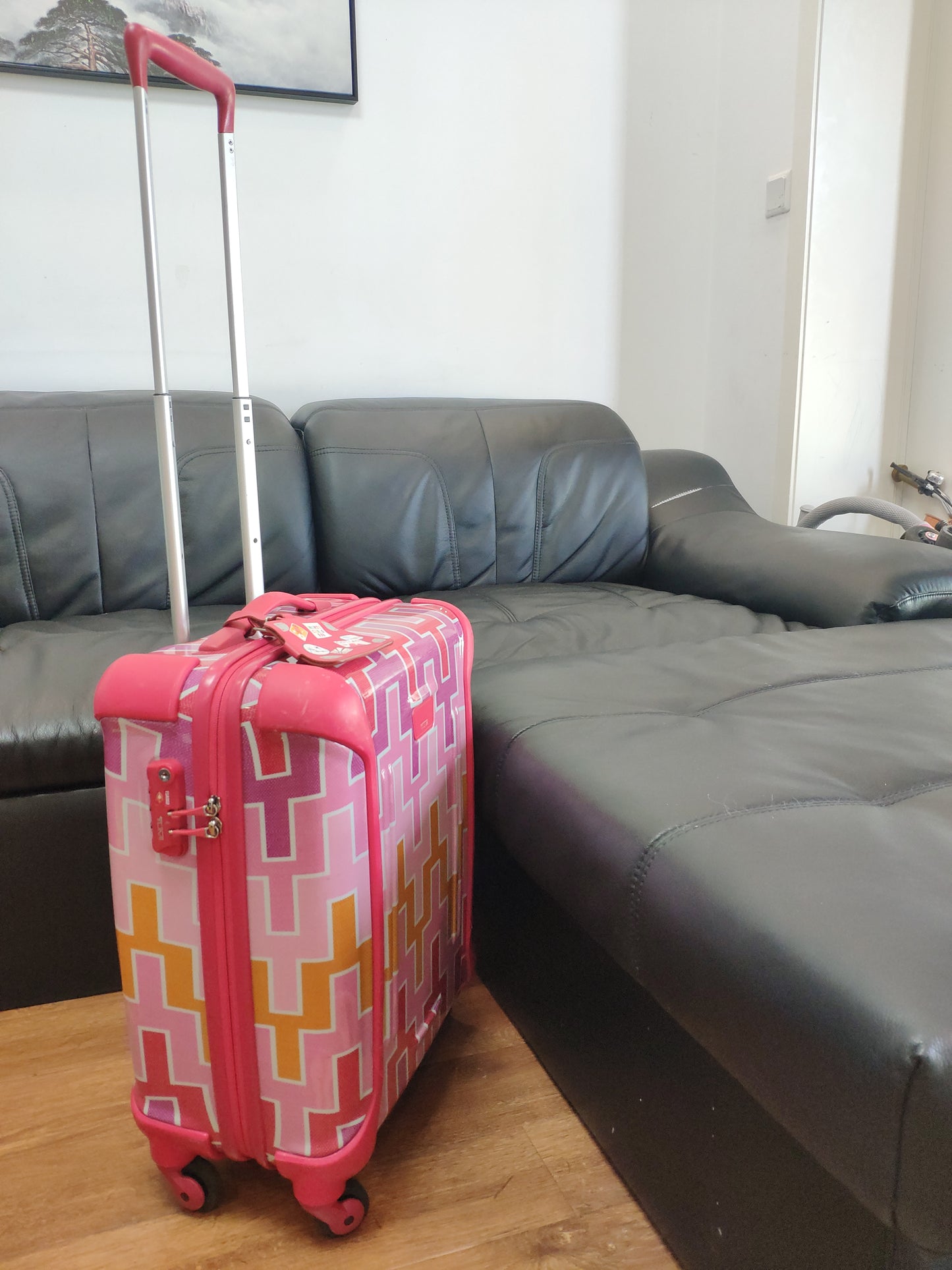 Tumi Vapor Continental Carry-On Jonathan Adler Pink Chevron - Tumi Hardside Luggage