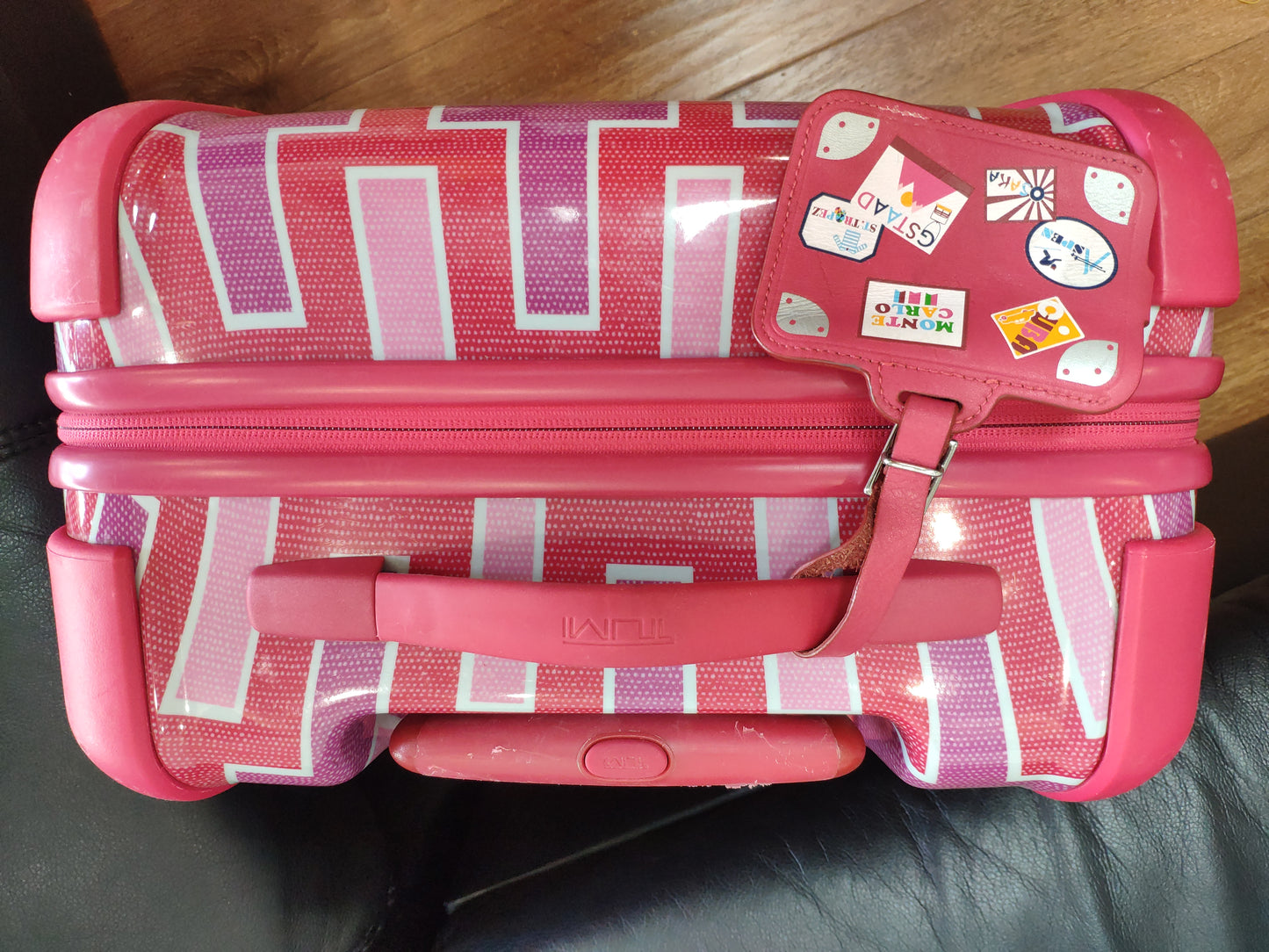 Tumi Vapor Continental Carry-On Jonathan Adler Pink Chevron - Tumi Hardside Luggage