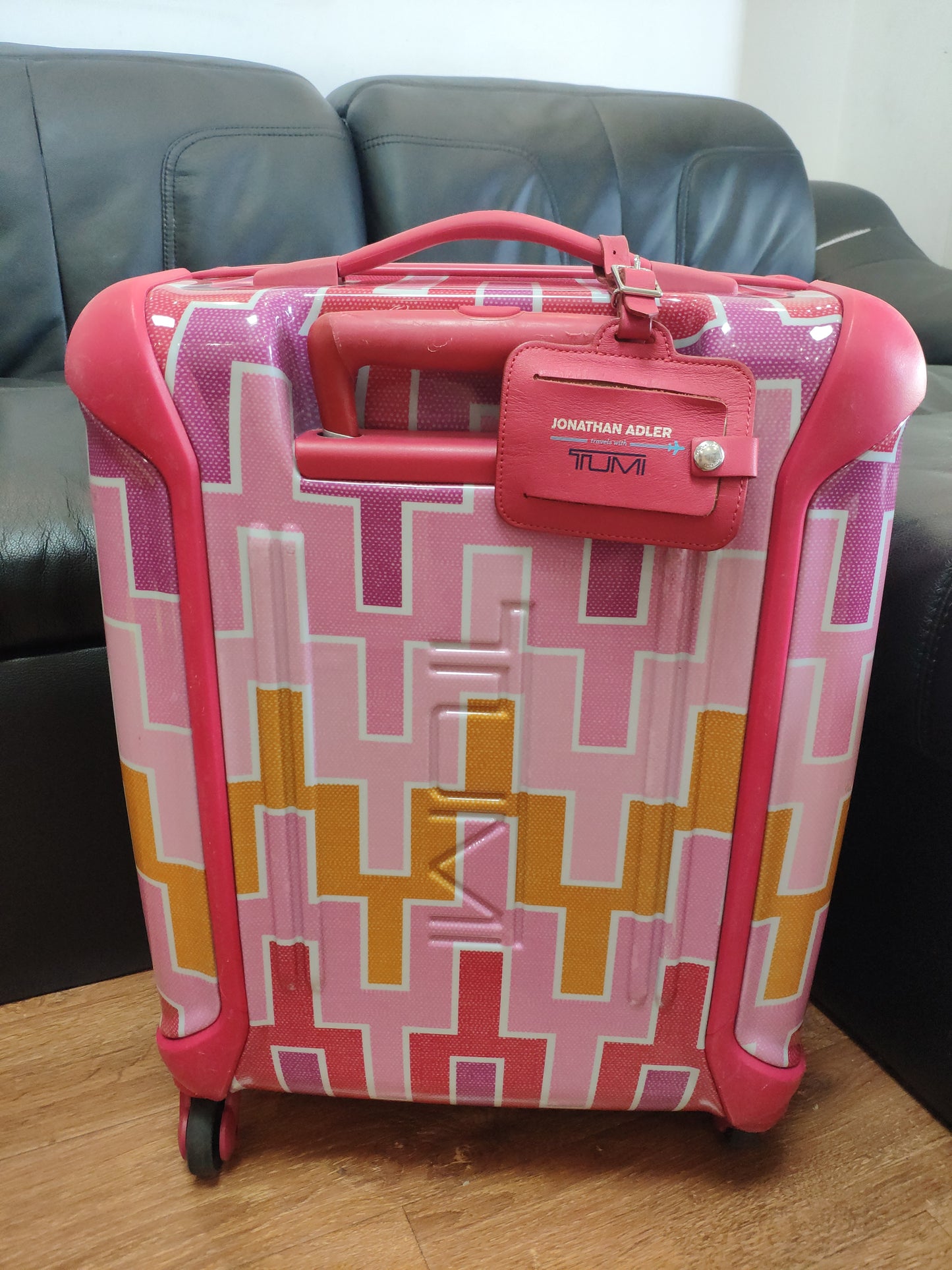 Tumi Vapor Continental Carry-On Jonathan Adler Pink Chevron - Tumi Hardside Luggage