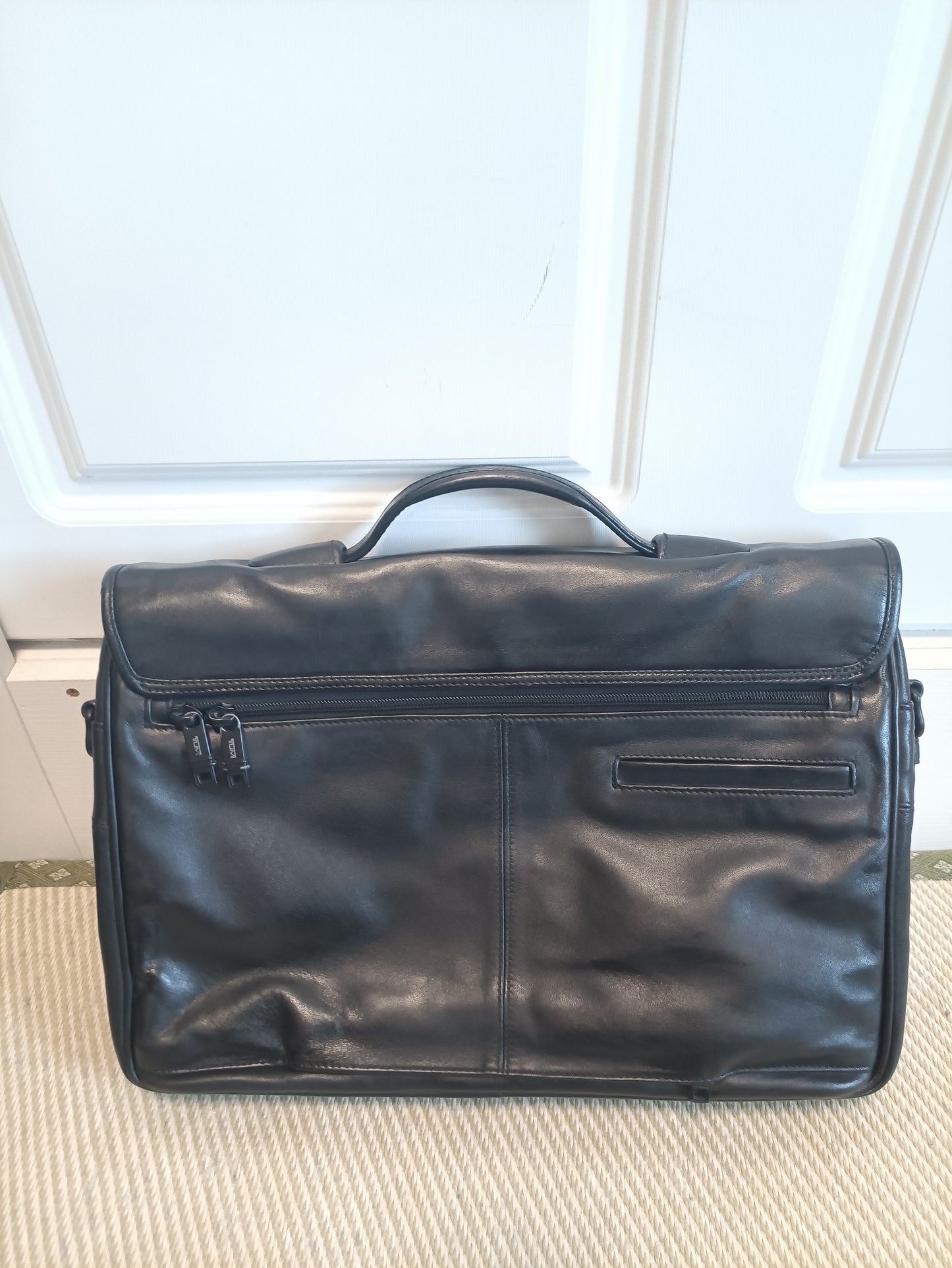 Men's Tumi 'Alpha' Slim Flap Leather Briefcase - Black 96167DH