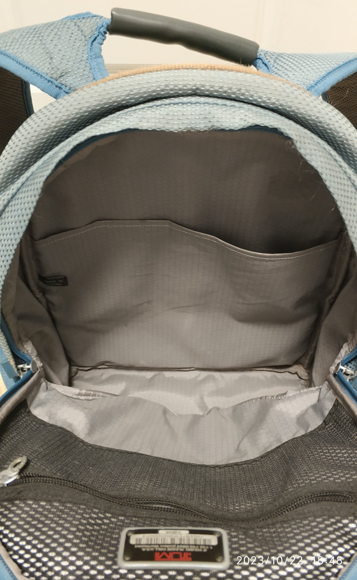 TUMI T-Tech 639DGB Blue-Gray Nylon Backpack Laptop Computer Daypack Bag