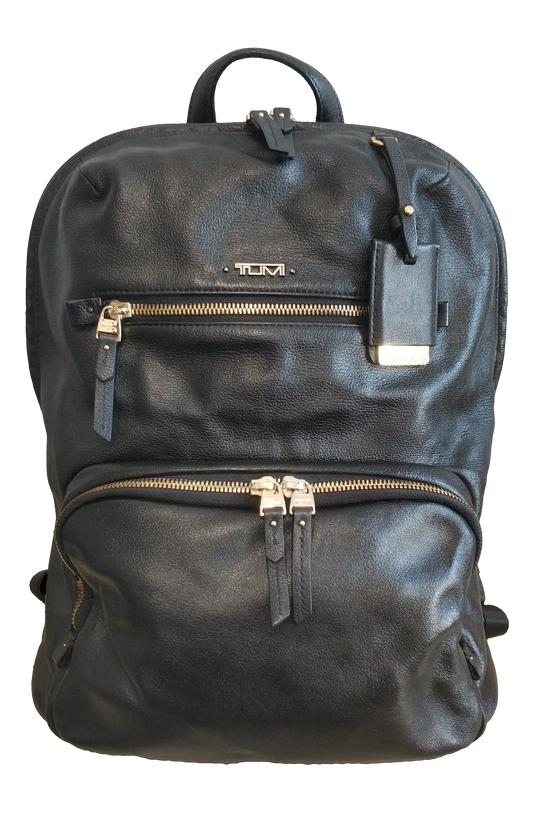 TUMI Voyageur Halle Leather Backpack Black