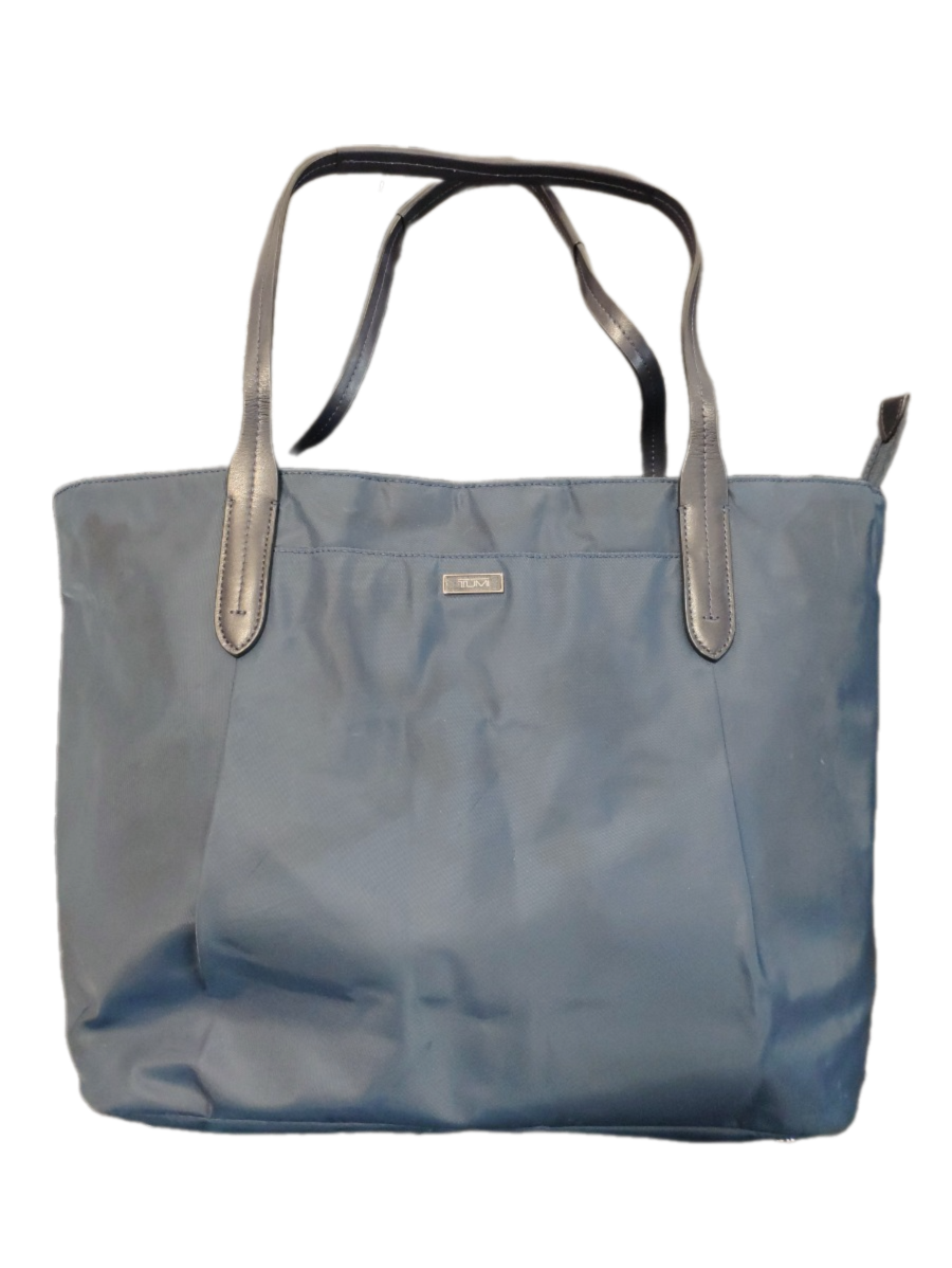 TUMI Voyageur Tote Shoulder Bag Travel Purse Leather Trim Nylon RARE Lite Blue