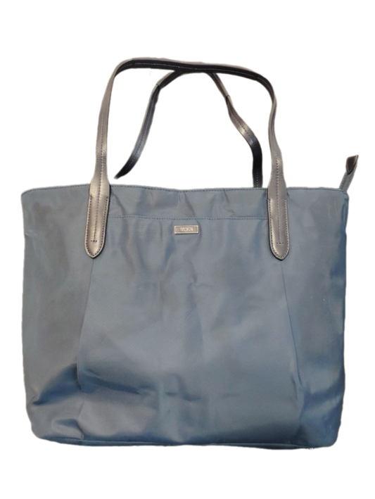 TUMI Voyageur Tote Shoulder Bag Travel Purse Leather Trim Nylon RARE Lite Blue