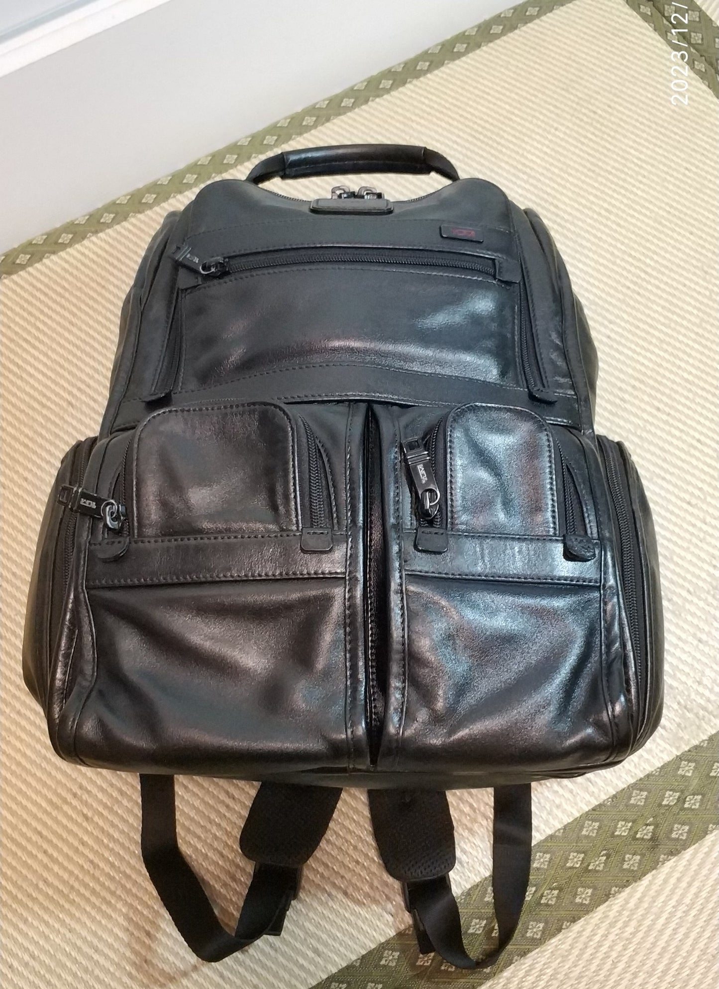 Tumi Alpha Napa Genuine Leather Backpack Compact Black 96173DH