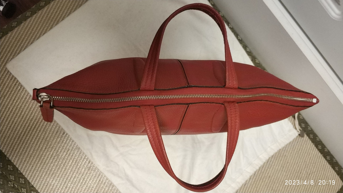 Tumi Tote Carli Convertible Satchel 2 Way Hand & Leather Shoulder Bag Red