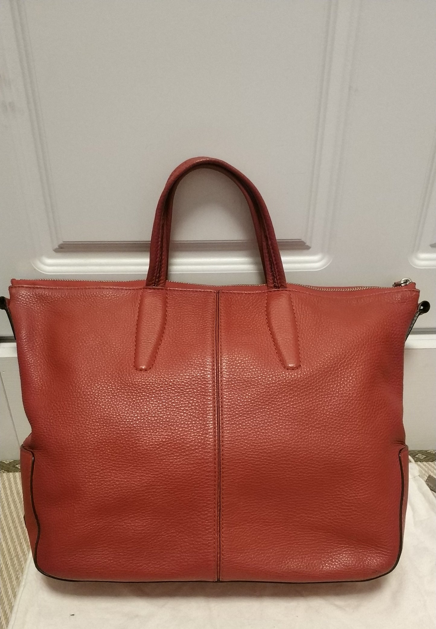 Tumi Tote Carli Convertible Satchel 2 Way Hand & Leather Shoulder Bag Red