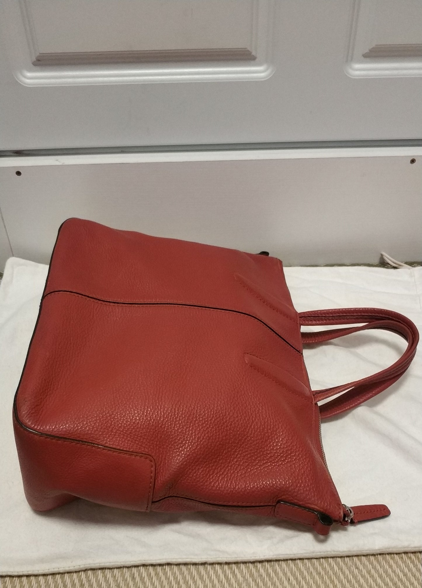 Tumi Tote Carli Convertible Satchel 2 Way Hand & Leather Shoulder Bag Red