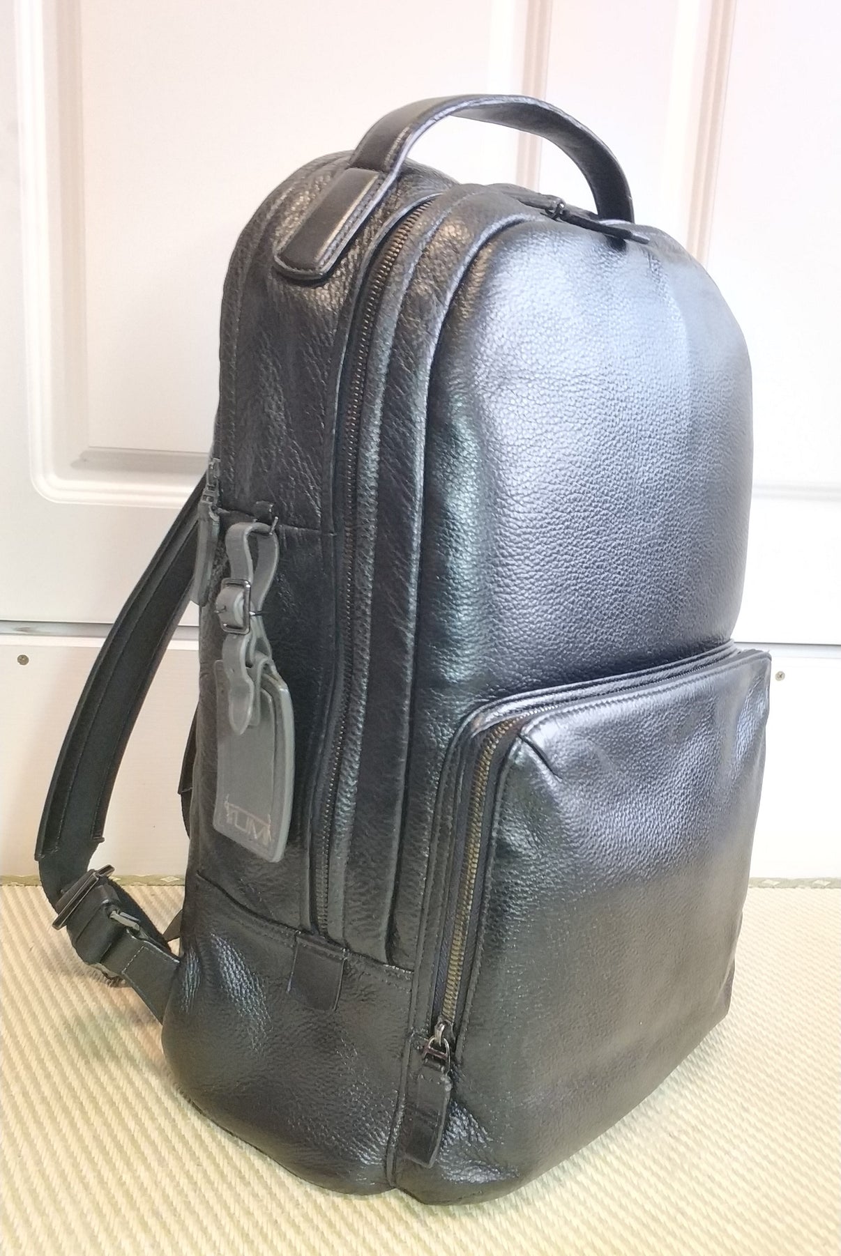 Tumi Harrison Webster Leather Laptop Backpack-Black Pebbled 63023DP ...