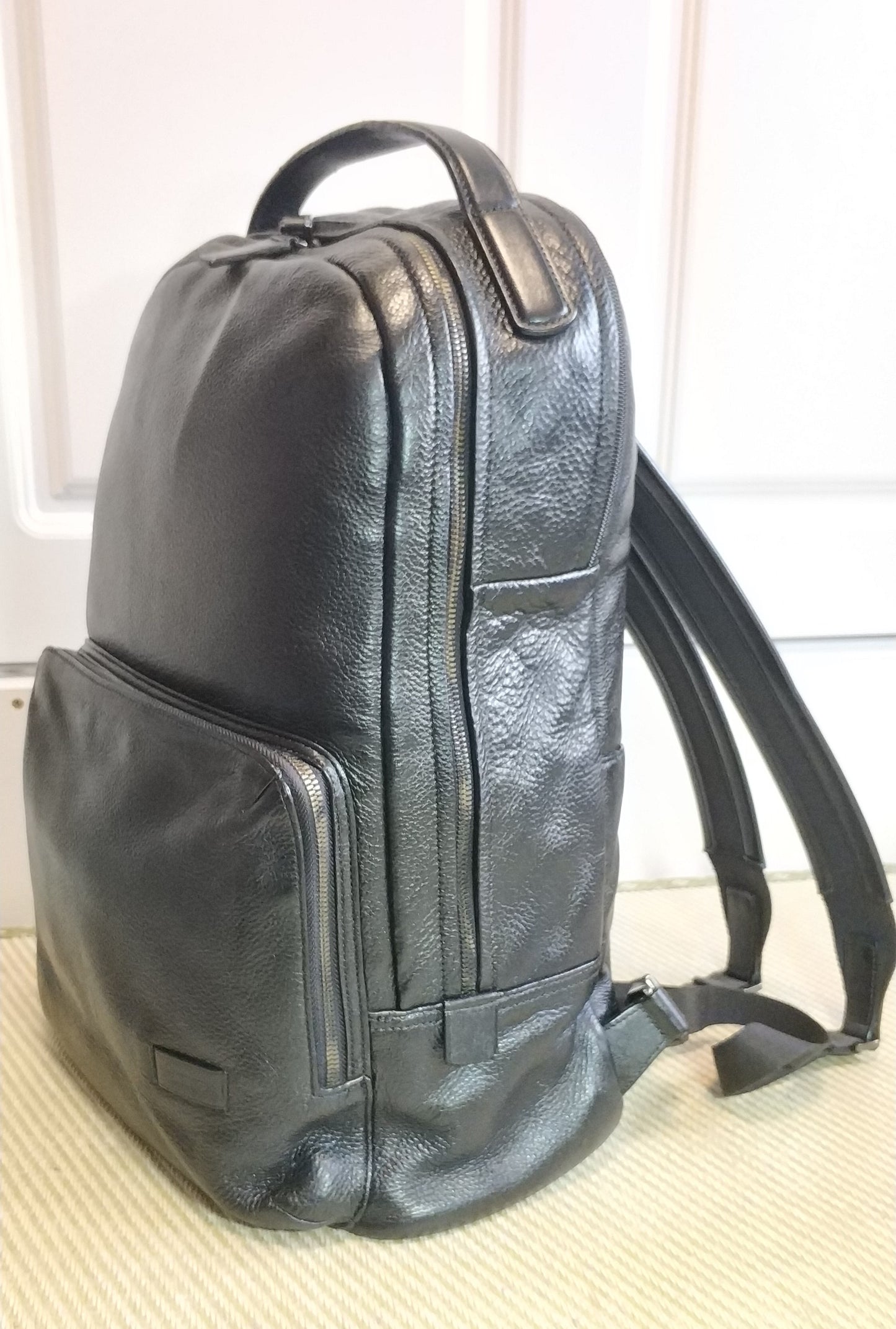 Tumi Harrison Webster Leather Laptop Backpack-Black Pebbled 63023DP