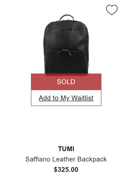 Tumi Sinclair Saffiano Leather Backpack Black