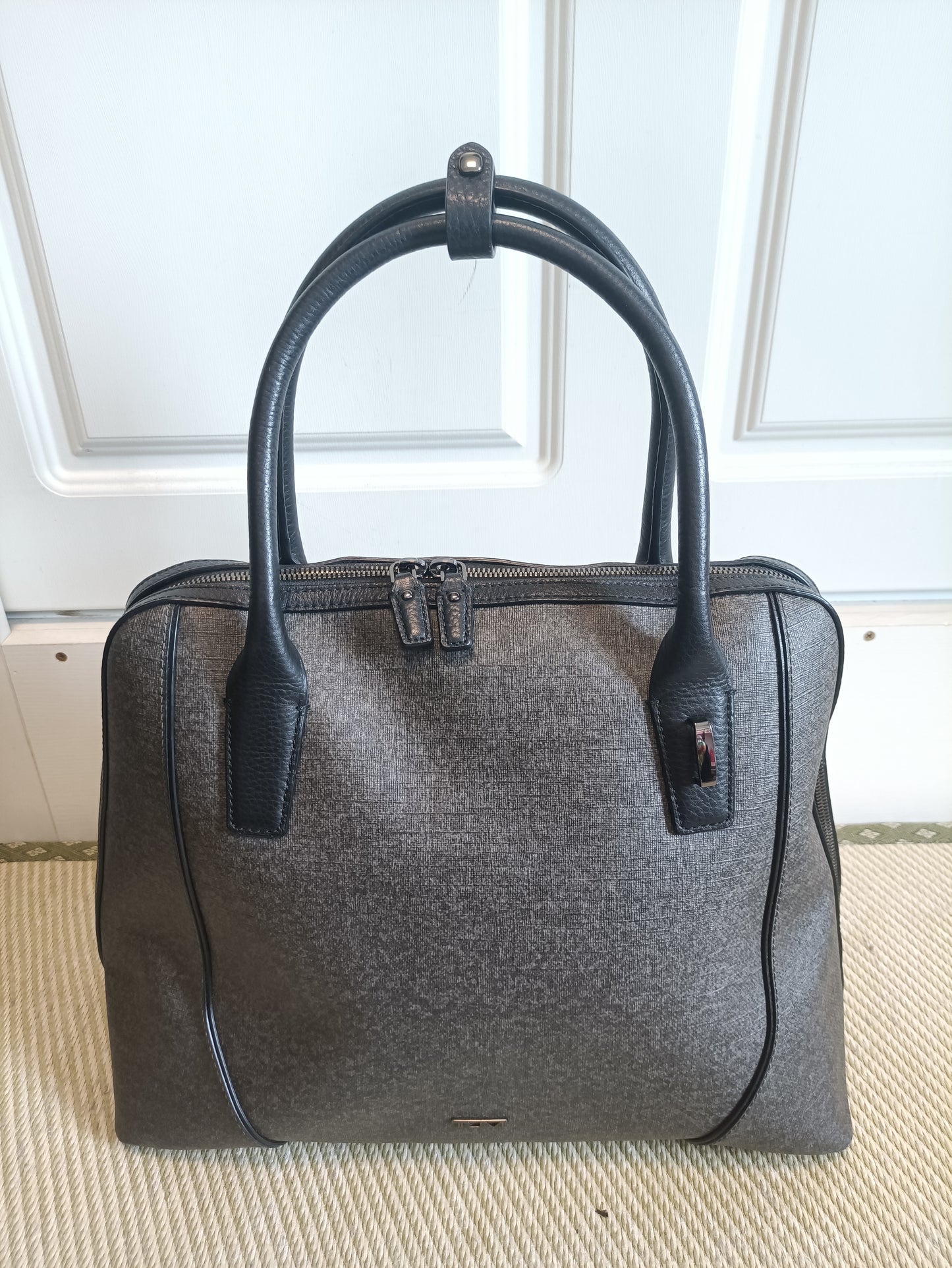 Tumi Stanton Janet Leather Dome Satchel Briefcase - Grey 734400EG