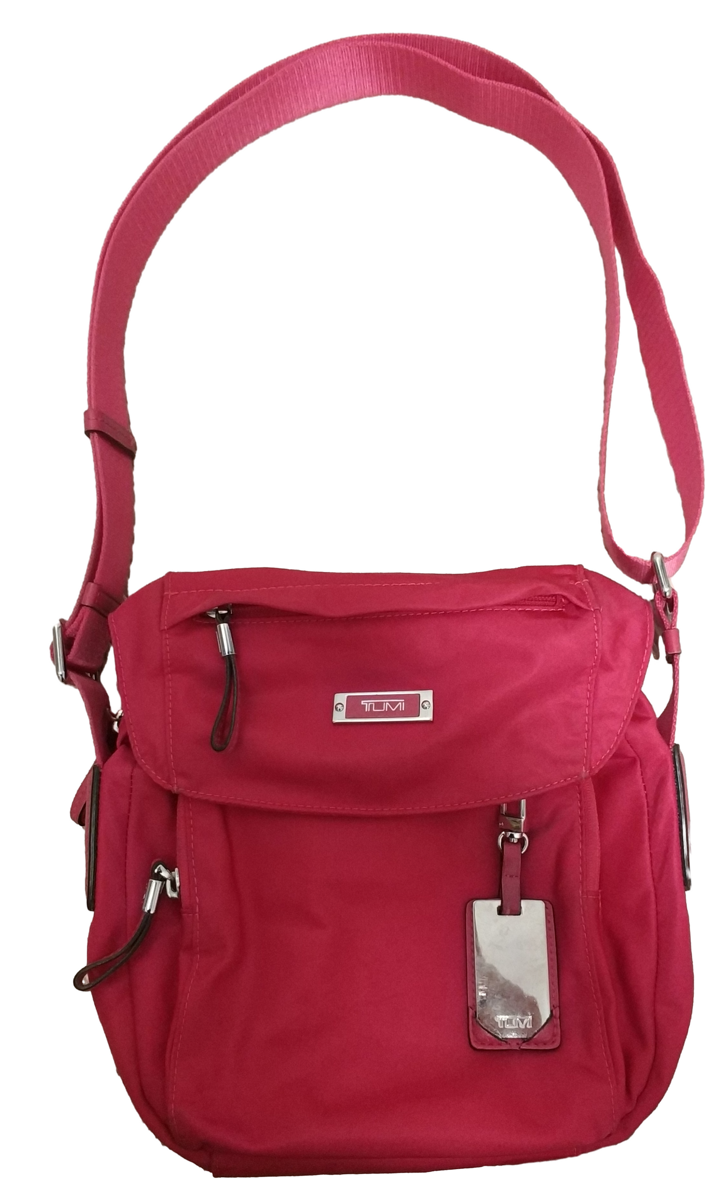 Tumi Voyageur Crossbody Bag Nylon Red Multi-Pockets