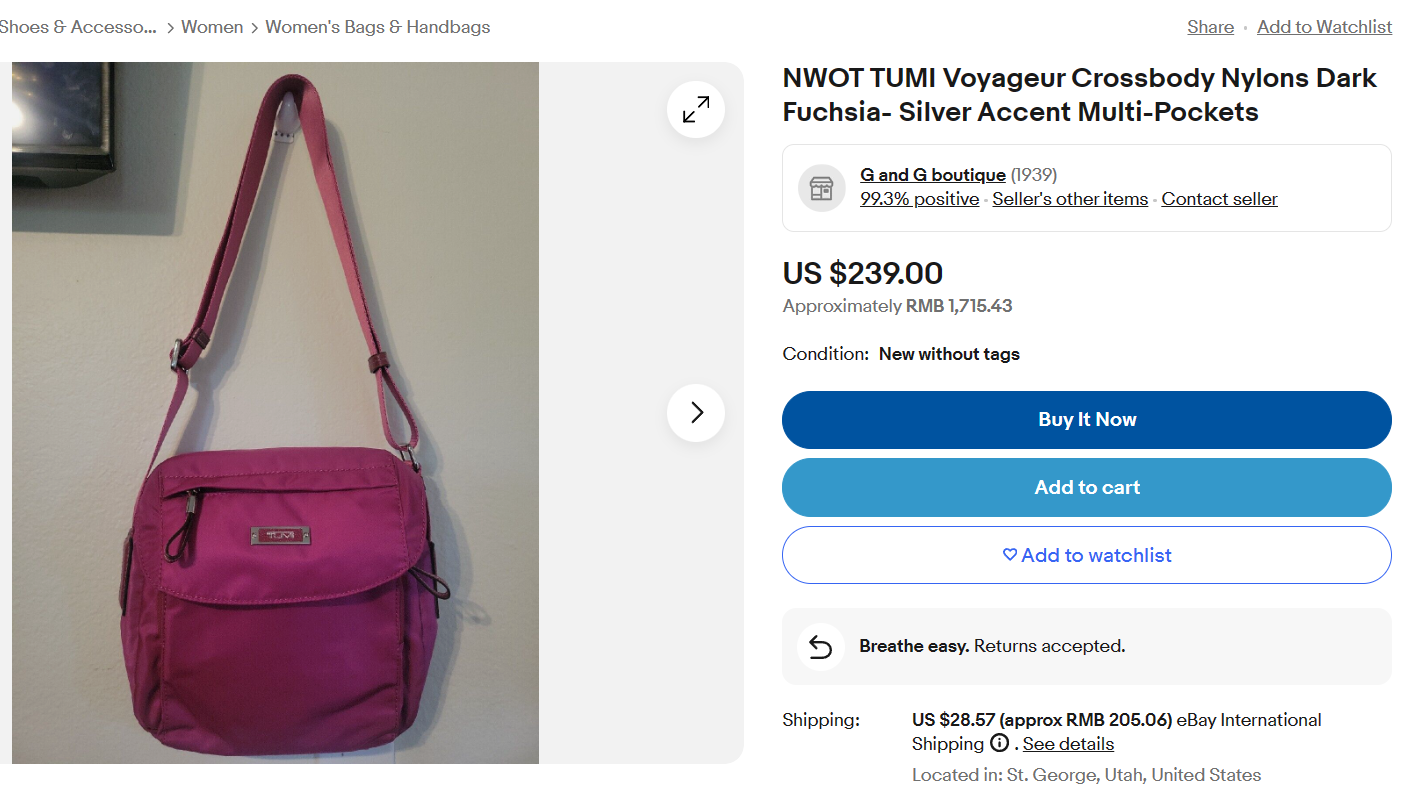 Tumi Voyageur Crossbody Bag Nylon Red Multi-Pockets