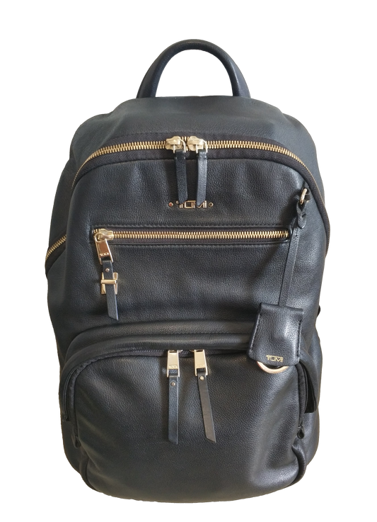 Tumi Voyageur Hagen Leather Backpack Black