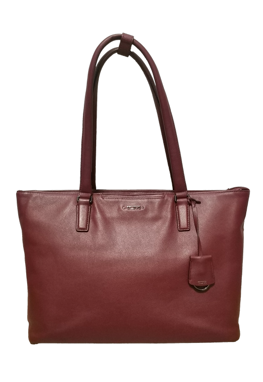 Tumi Voyageur Monika Leather Tote Red