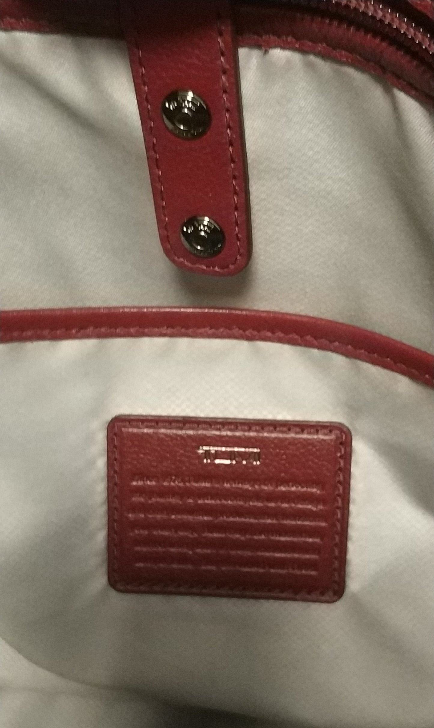 Tumi Voyageur Monika Leather Tote Red