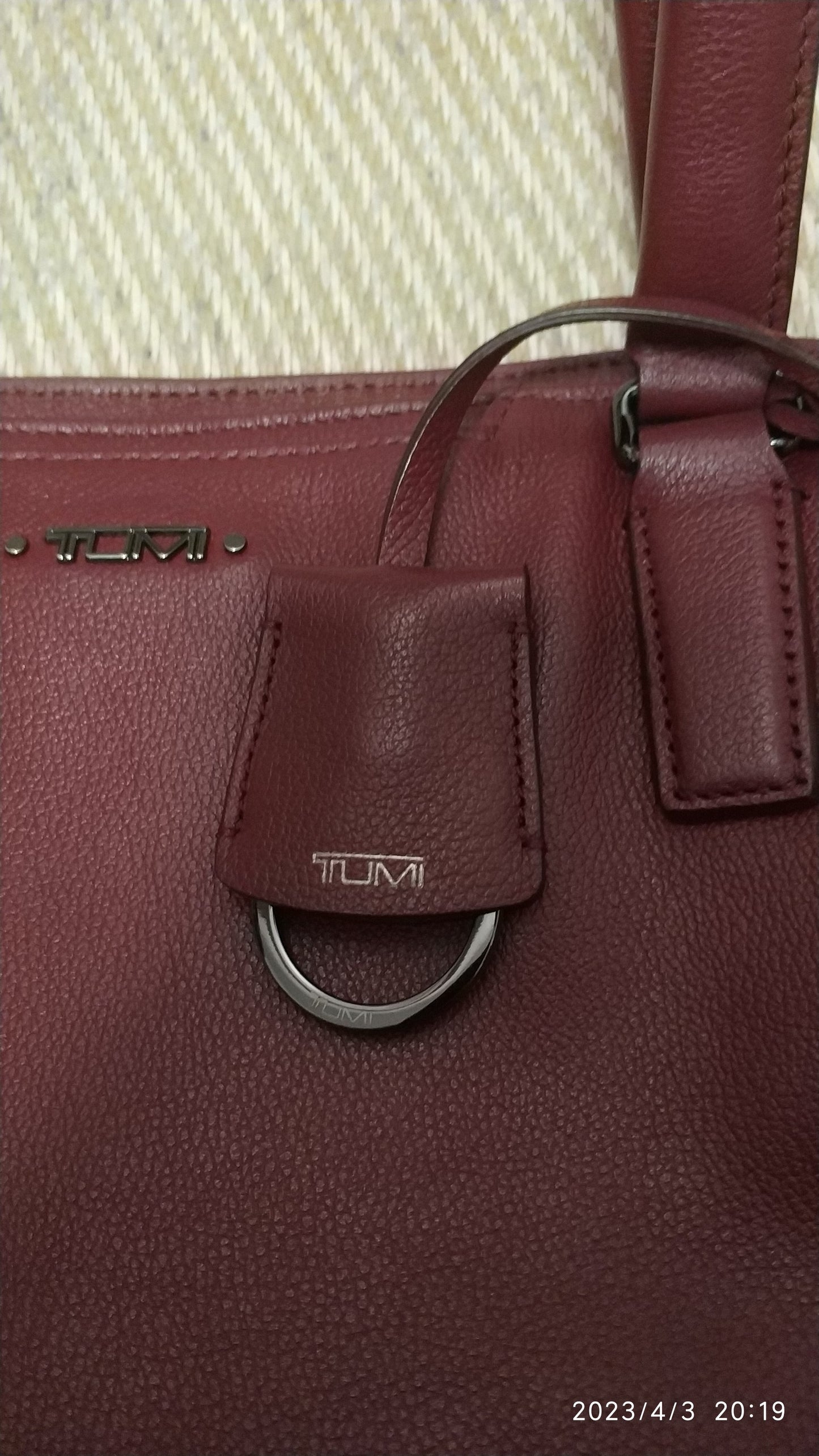 Tumi Voyageur Monika Leather Tote Red