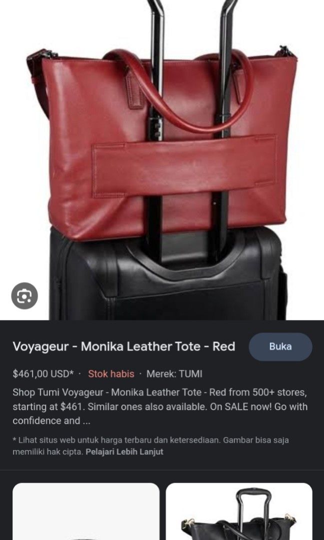 Tumi Voyageur Monika Leather Tote Red