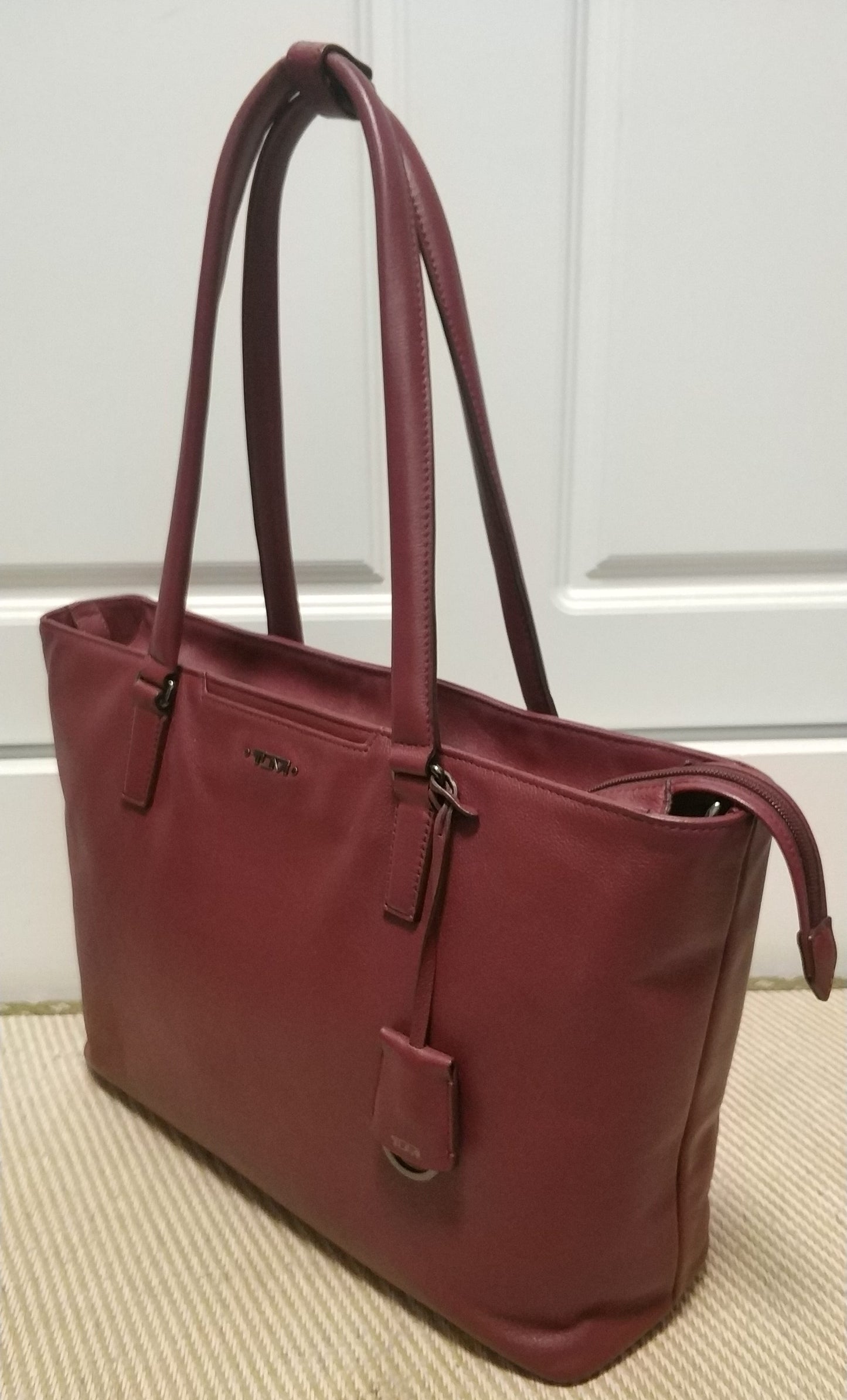 Tumi Voyageur Monika Leather Tote Red