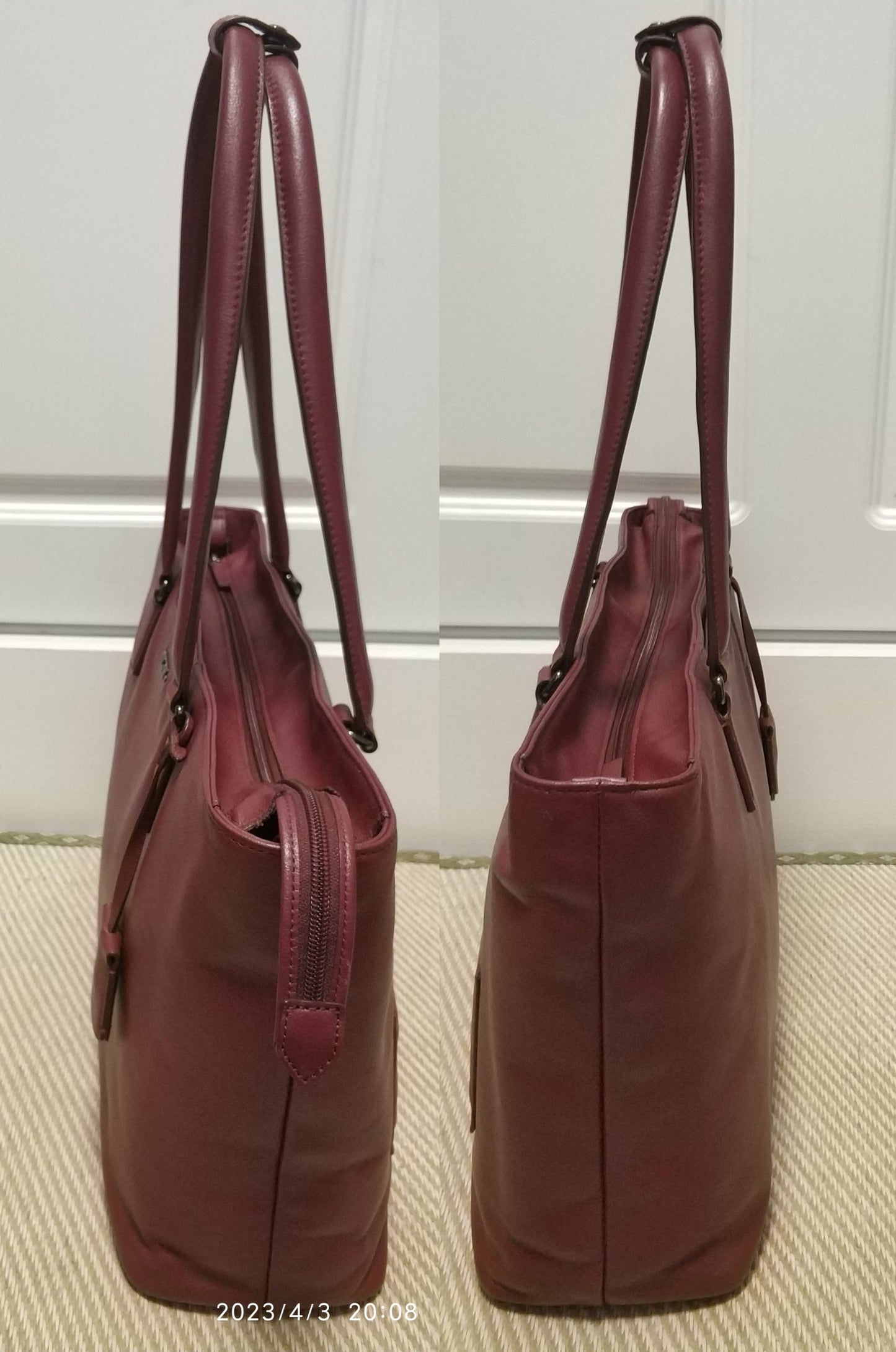 Tumi Voyageur Monika Leather Tote Red