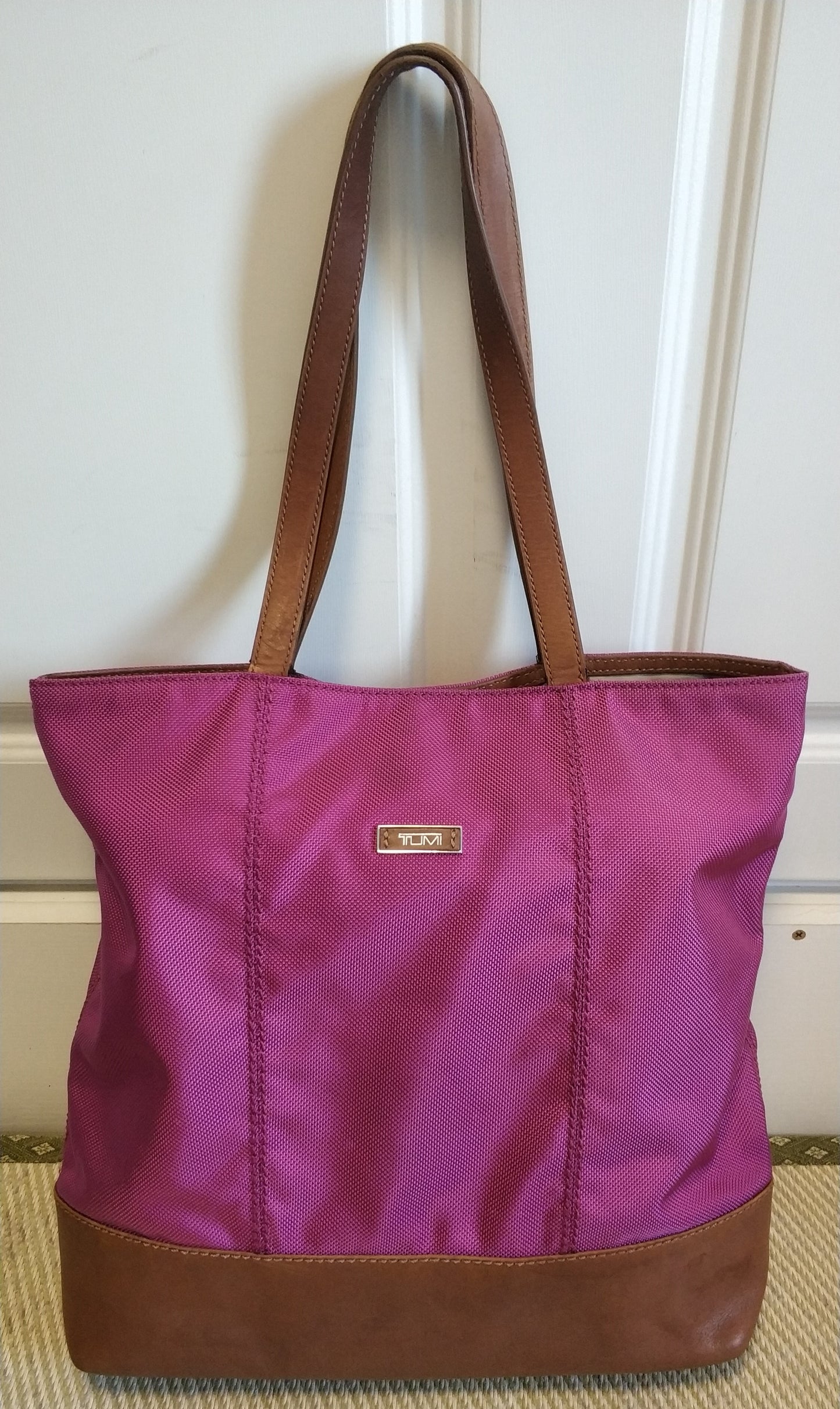 Tumi Voyageur Purple Red Tote Nylon Bag