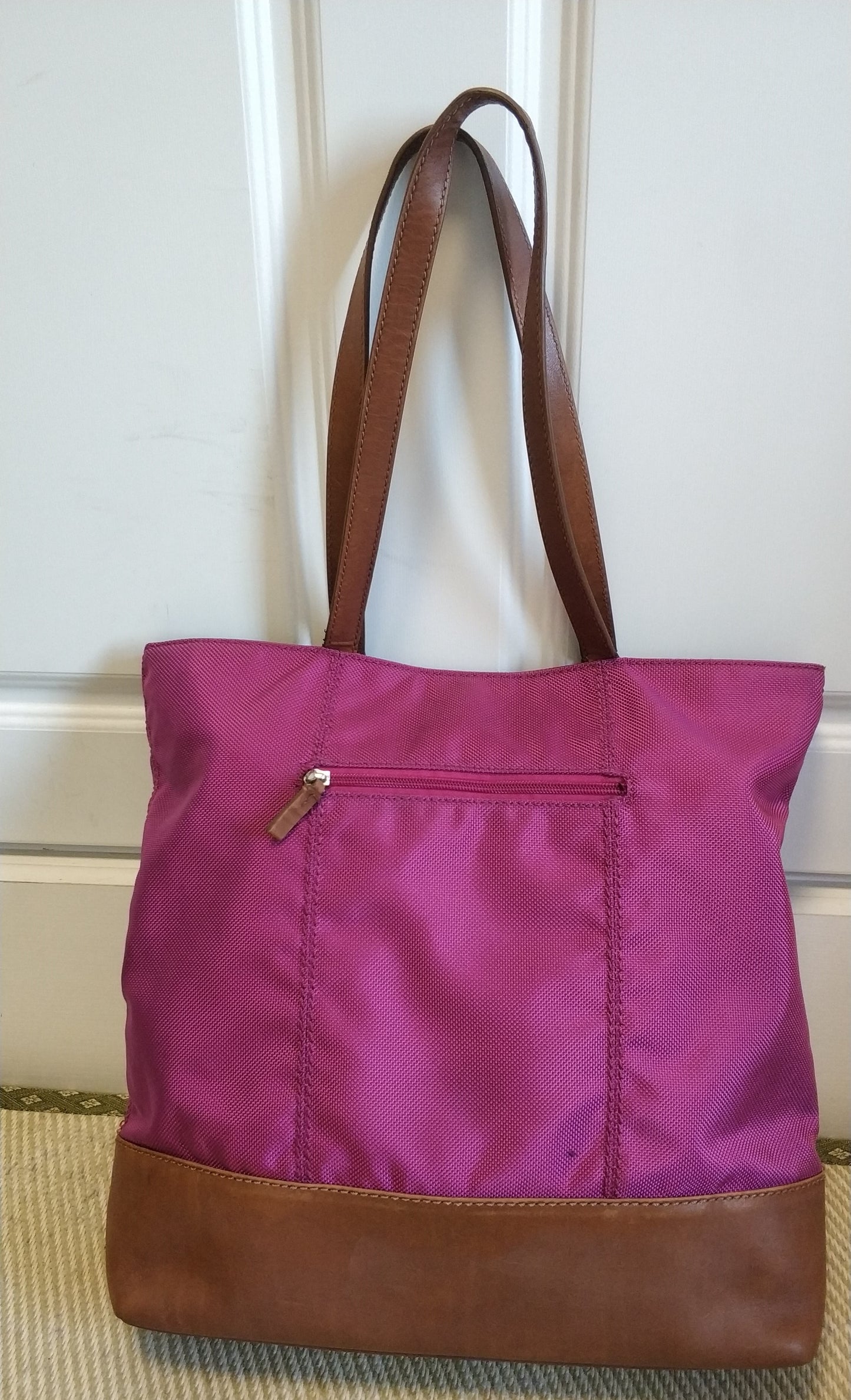 Tumi Voyageur Purple Red Tote Nylon Bag