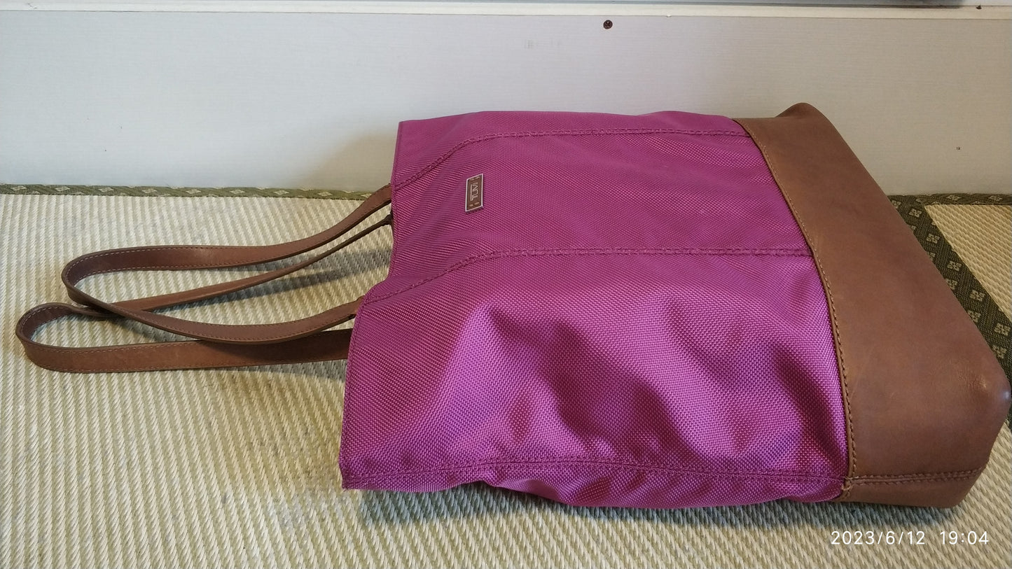 Tumi Voyageur Purple Red Tote Nylon Bag