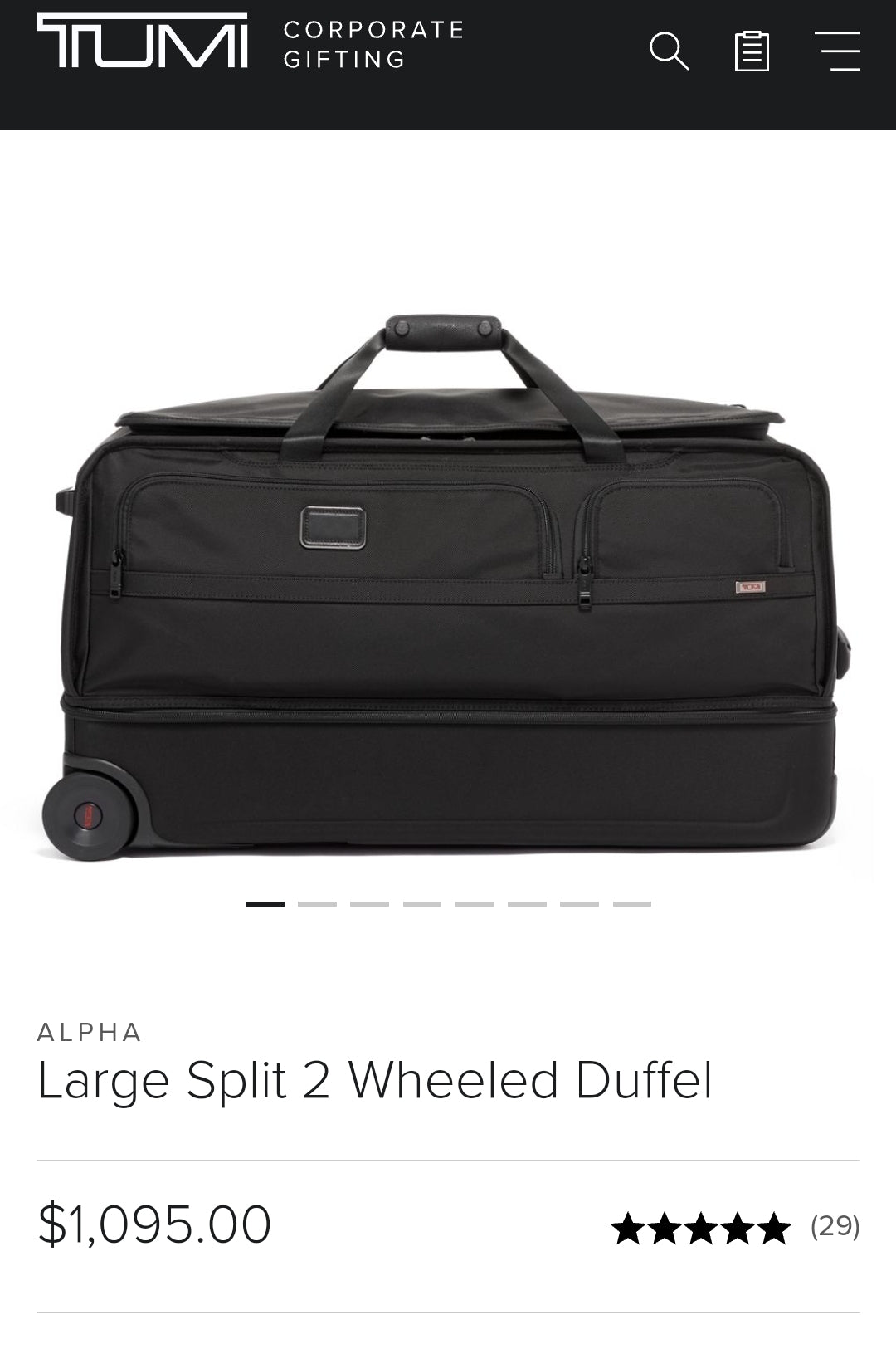 Tumi Alpha Large Split 2 Wheel Duffel