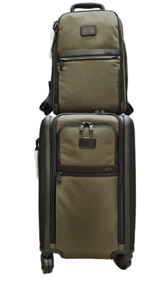 Tumi Alpha Travel Suite Expandable 4 wheeled Suitcase & Slim Backpack, Official, Authentic, New