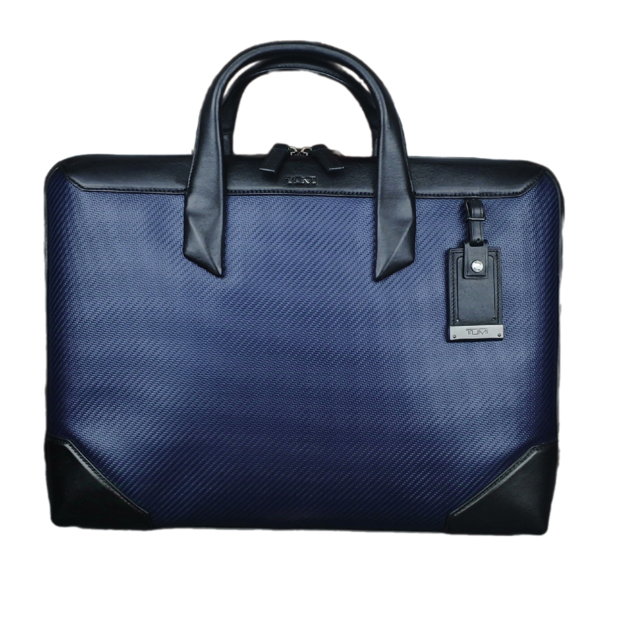 Tumi Navy Fiber Stowe Slim Lap top Briefcase