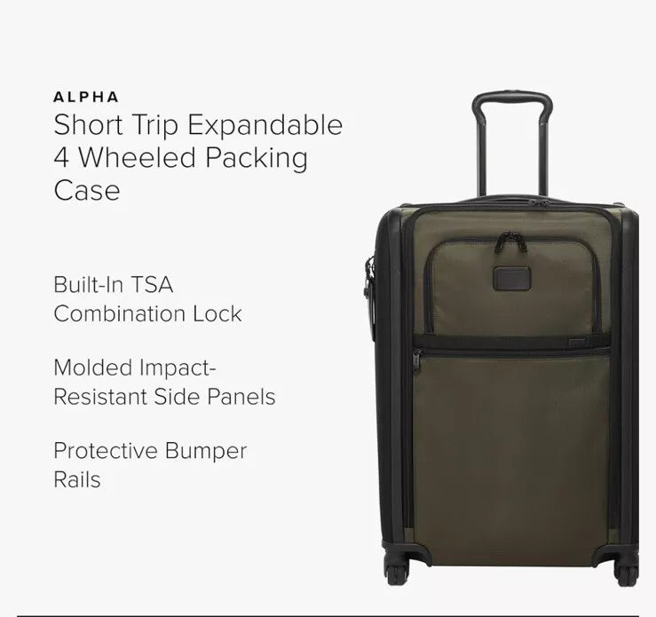 Tumi Alpha Travel Suite Expandable 4 wheeled Suitcase & Slim Backpack, Official, Authentic, New