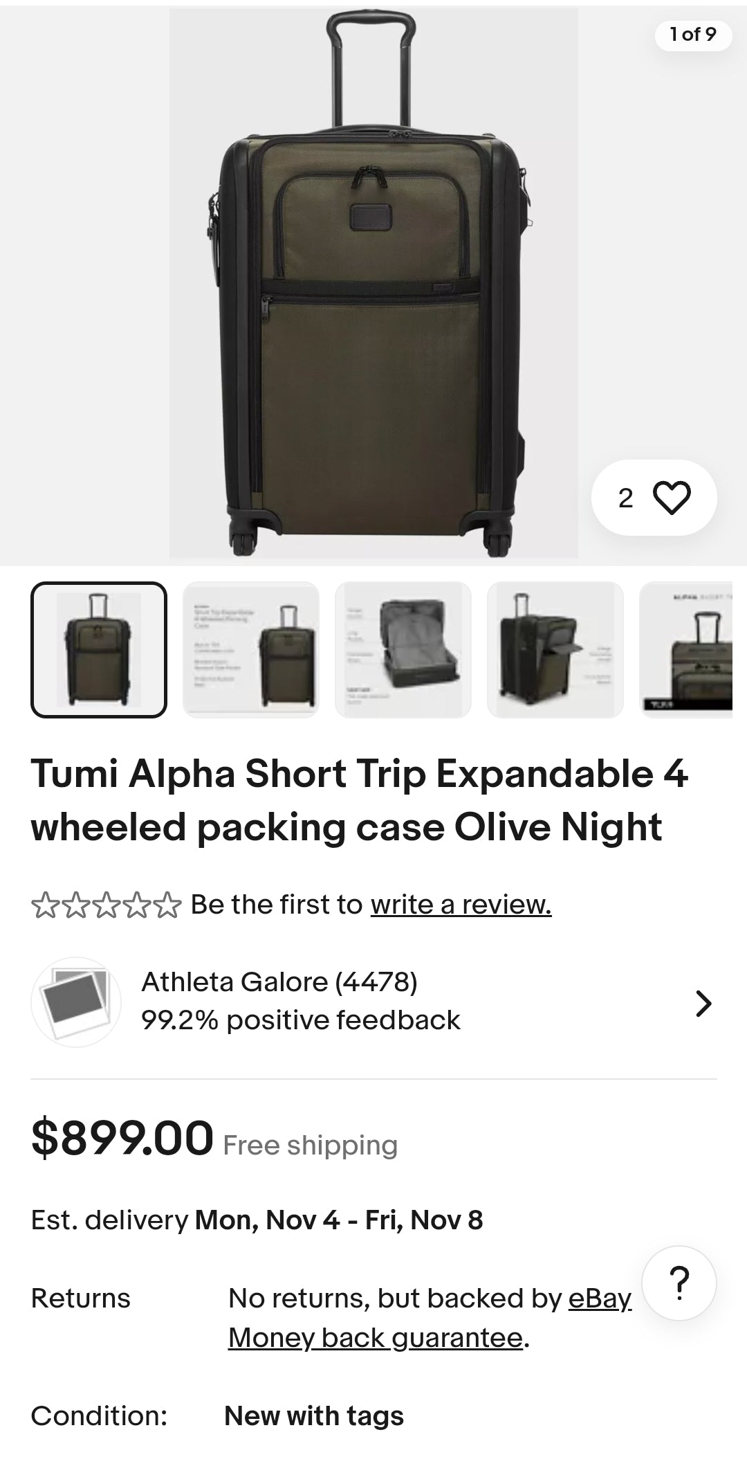 Tumi Alpha Travel Suite Expandable 4 wheeled Suitcase & Slim Backpack, Official, Authentic, New