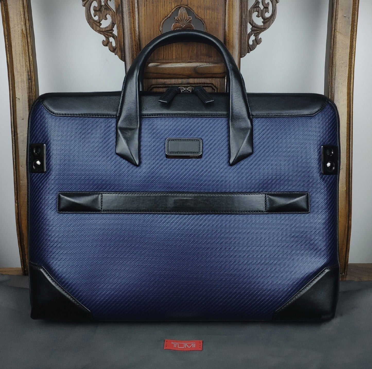 Tumi Navy Fiber Stowe Slim Lap top Briefcase